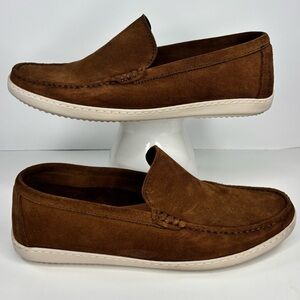 Piero Masetti Cognac Camel Suede Leather Moccasin Men’s Loafers Size 10 EUR 43